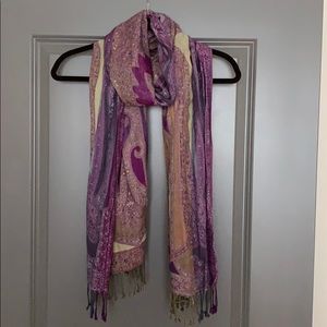 Purple and green Pashmina scarf
